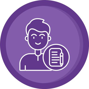 Benzersiz erkek vektör çizgisi simgesi