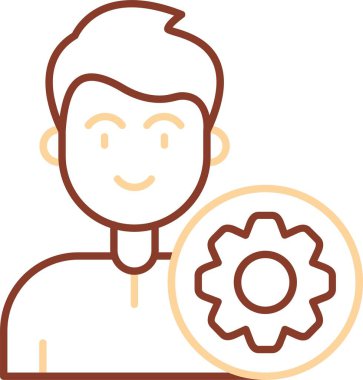 Müşteri servisi. Web simgesi basit illüstrasyon