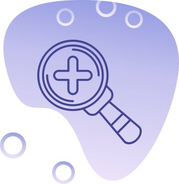 Büyüteç ikonlu beyin, basit simge