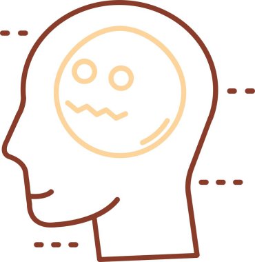 İnsan kafası ve beyin simgesinin vektör çizimi