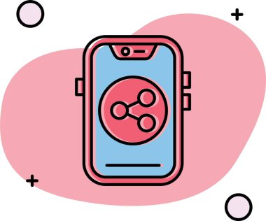 akıllı telefon simgesi. Web için akıllı telefon vektör simgelerinin özet çizimi
