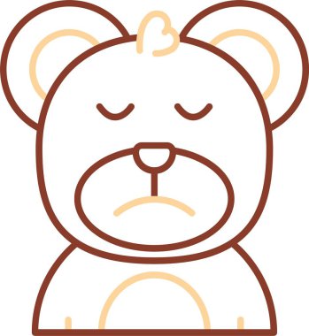 şirin çizgi film ayı ikonu vektör çizimi