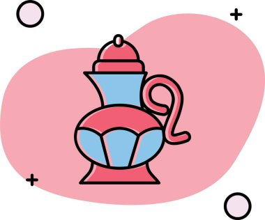 Doldurulmuş kahve makinesi simgesi beyaz arka planda izole edilmiş. Vektör.