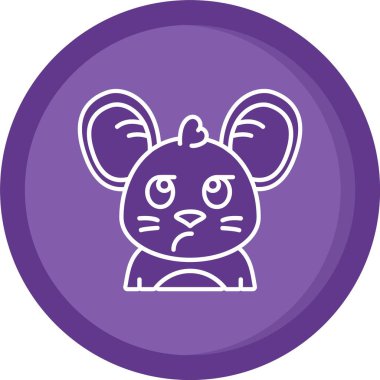 güzel fare kabartma vektör simgesi