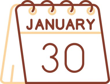 10 Ocak 'ta. Beyaz arkaplanda izole edilmiş, tarih ve saate sahip düz renk takvim simgesi. iş ve yönetim..