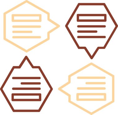 Dört basit simge kümesi, vektör illüstrasyonu