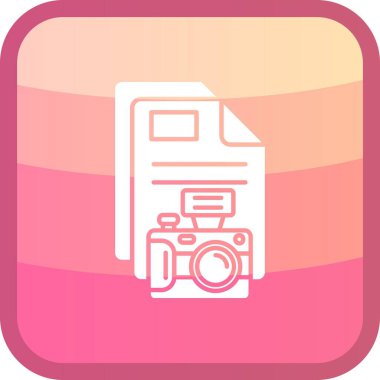 Benzersiz Kamera Vektörü Kabartma Simgesi