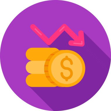 dollar coin icon, vector illustration