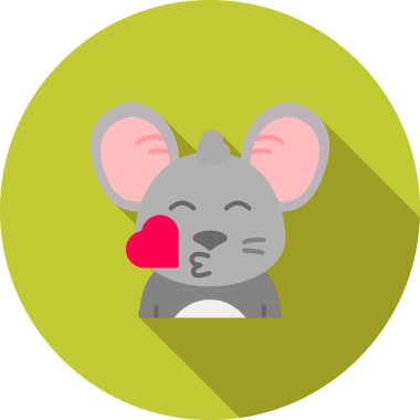 şirin çizgi film fare simgesi vektör çizimi