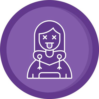 Saç stili vektör çizim tasarımlı güzel kadın avatarı