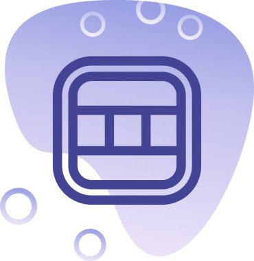 Bulutlu ve mavi düğmeli mavi ve beyaz arkaplanın vektör çizimi