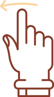 işaret parmağı el ikonu. el hareketi işaret parmağı vektör rengi düz izole