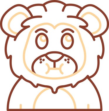 Beyaz arkaplanda güzel bir karikatür aslanı resmi.