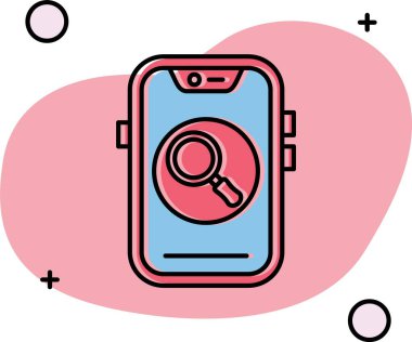akıllı telefon asma kilit ve kalp ikonu vektör resimlemesi