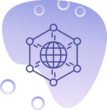 Küresel beyni olan bir beynin vektör illüstrasyon simgesi