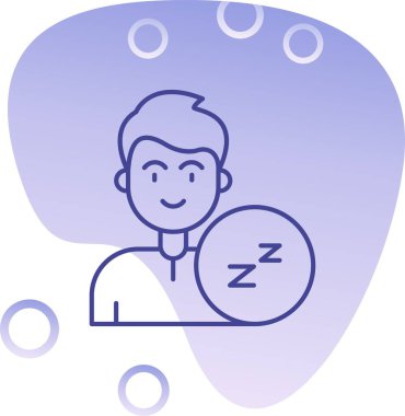 Beyin simgesi olan bir adam, çizgi tasarımı illüstrasyonu