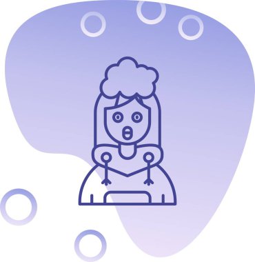 kız ve balon simgesi, vektör illüstrasyonu