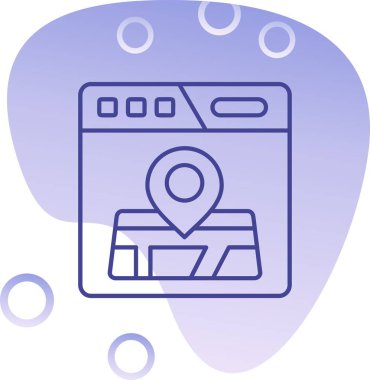 Harita konumu simgesi. Web için konum vektör simgelerinin özet çizimi