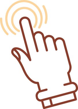 Parmak hareketi ikonu. özet el hareketi jest vektör rengi düz izole