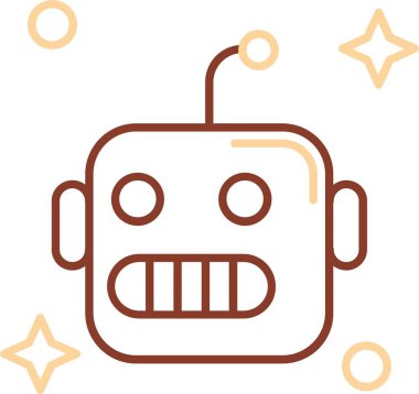 robot düz simgesi, vektör illüstrasyonu