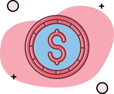 Dolar işareti simgesi, vektör çizimi