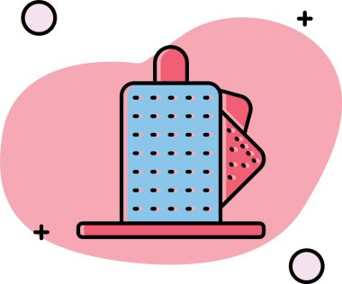 Beyaz ve pembe kalbin vektör çizimi