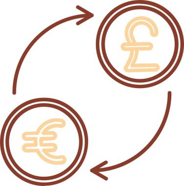 Avro takas simgesi vektörü. İnce çizgi işareti. izole edilmiş sınır sembolü çizimi