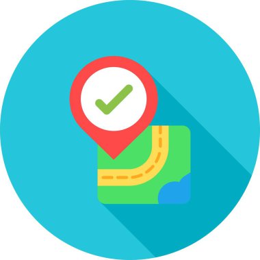 konum pin düz simgesi, vektör, illüstrasyon