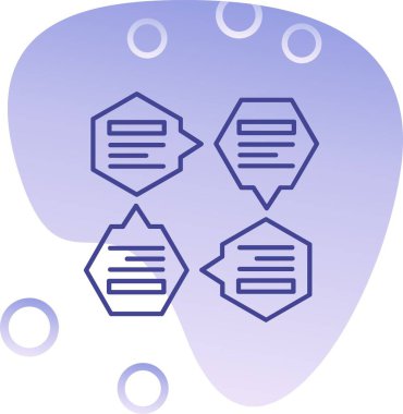 Sohbet balonu simgesi, basit vektör illüstrasyonu