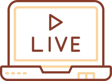 canlı TV vektör çizgisi simgesi dekoru