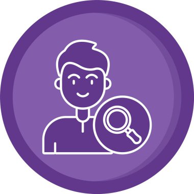 Cam ikonlu adam. vektör illüstrasyonu