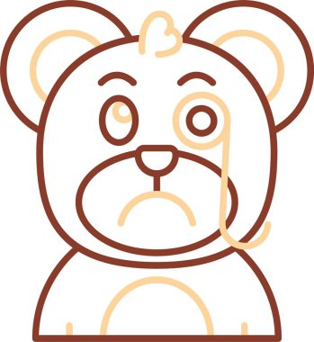 Kızgın ayı ikonu. ana hatlı kahverengi ayı vektör rengi düz izole