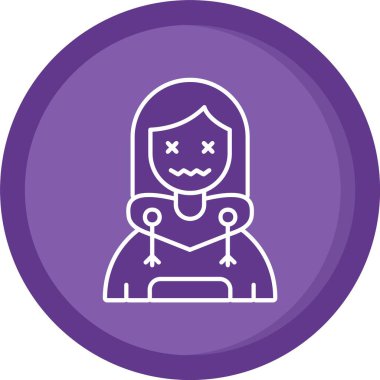 kız ikon vektör illüstrasyonu