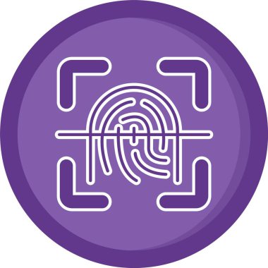 parmak izi simgesi, vektör çizimi