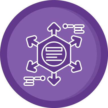 Benzersiz Moleküler Yapı Vektörü Kabartma Simgesi