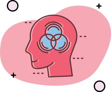 beyin ikonu vektör illüstrasyonu