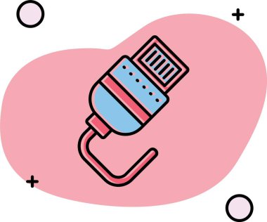 Kalbi olan bir mikrofonun vektör çizimi