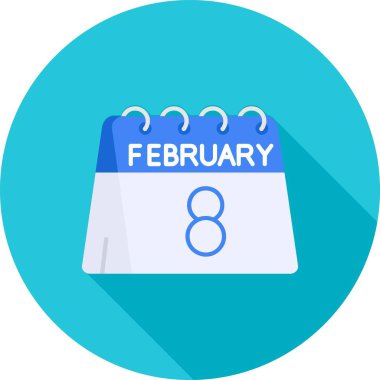 8 Şubat takvim günü simgesi