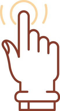 El hareketi ikonu. Taslak El hareket vektör rengi düz izole