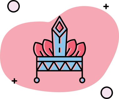 taç, aşk, düğün soyut düz renk ikonu şablonu