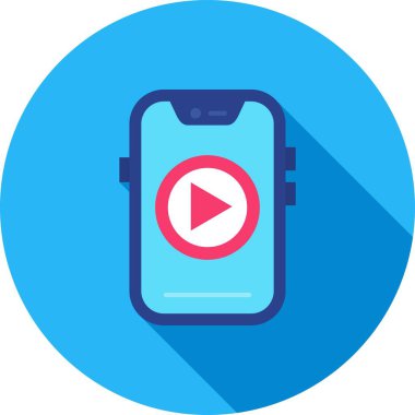 akıllı telefon simgesi vektör illüstrasyon tasarımı ile mobil oynatıcı