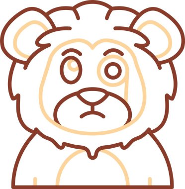 şirin aslan başı, illüstrasyon, beyaz arkaplanda vektör.