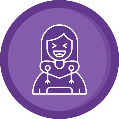 Mor maskeli güzel bir kız mor bir eşarp takıyor.