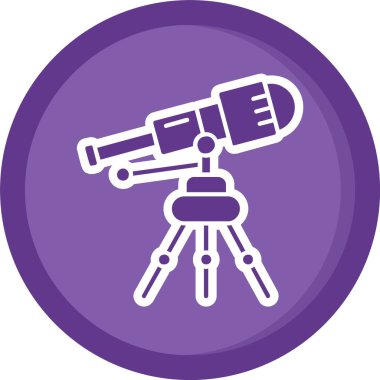 teleskop simgesi, vektör illüstrasyonu