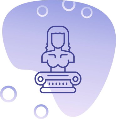 Düzgün hatlı robot yapay zeka simgesi