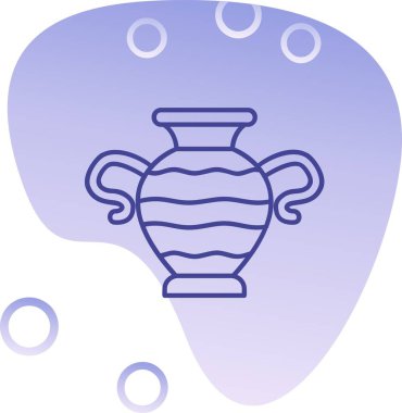 Bir vazonun mavi ve beyaz arkaplanının vektör çizimi