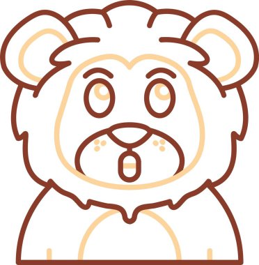 Tatlı çizgi film karakteri simgesinin vektör çizimi