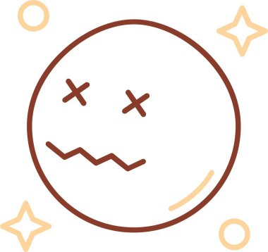 Benzersiz emoji vektör çizgisi simgesi