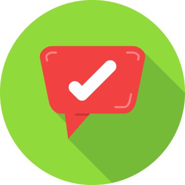 Tik Düz Çember Vektör Simgesi Tasarımı