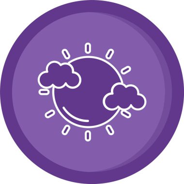 Güzel Bulut Kabartma Vektörü Simgesi